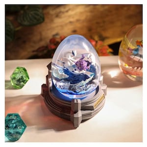LUGIA POKEMON Resin Lamp Egg, Custom Pokemon Resin Wall Art, Handcrafted Eggs Decoration for Easter Day, Personalized Gift for Decor Home