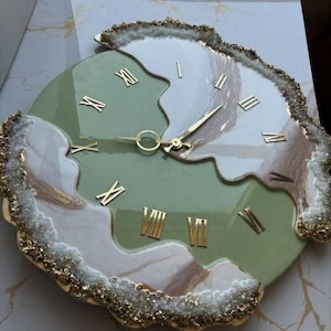 unique epoxy resin art wall clock modern home decor house warming gift geode wall art living room decor handmade wall decor unique gift